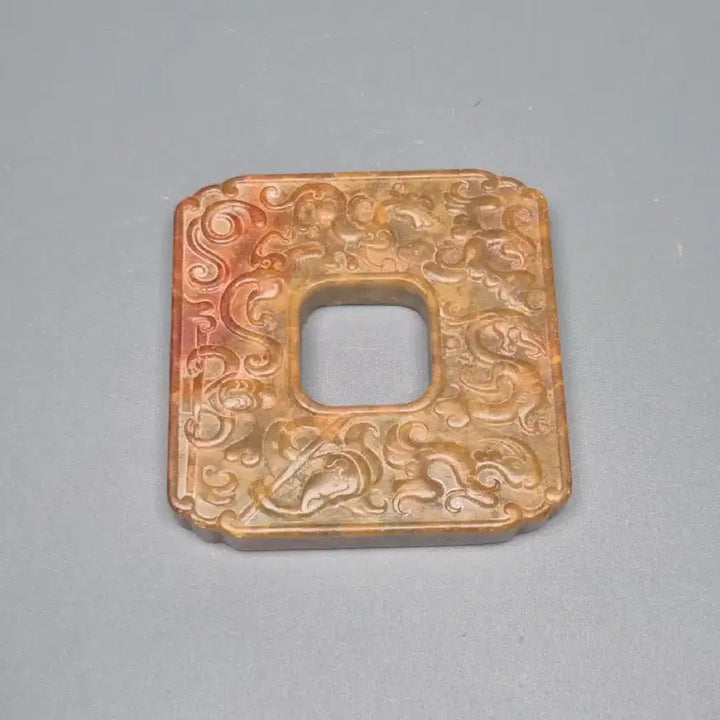 [BUNJANG] Jade Carving Dragon Square Plate / 한 옥조 운룡문 방형 패 옥조각 골동품 미술품 수집품