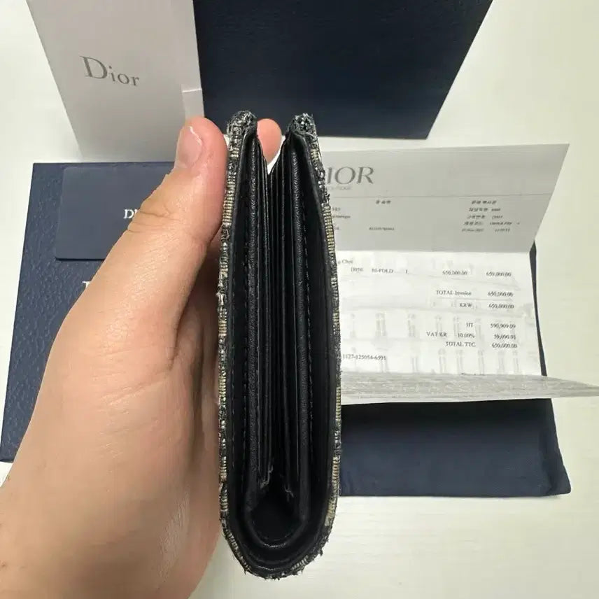 [BUNJANG] Dior Compact Oblique Wallet Beige / [ S급 / 풀구성 ] 디올 컴팩트 오블리크 반지갑 베이지