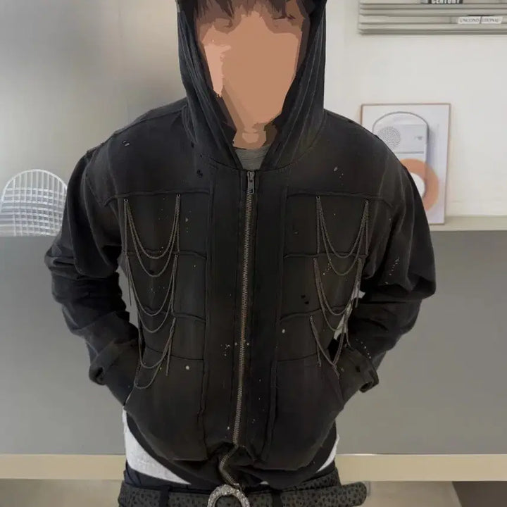 [BUNJANG] Under My Car Rusty Chain Hoodie / 언더마이카 러스티 체인 후드집업 2사이즈