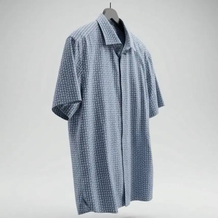 [BUNJANG] Dupont Blue Tone Pattern Short Sleeve Shirt Men&