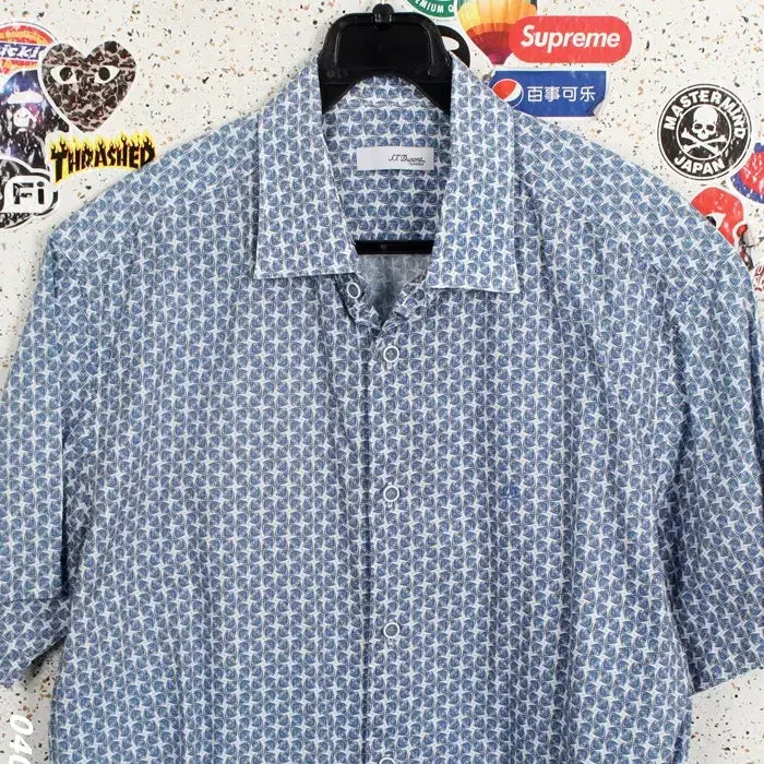 [BUNJANG] Dupont Blue Tone Pattern Short Sleeve Shirt Men&