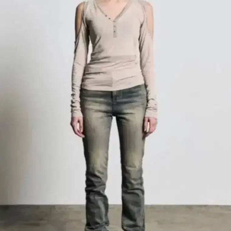 [BUNJANG] Bohemian Seoul Hole Button Long Sleeve Top / 보헴서 홀버튼 [롱슬리브 티] 보헤미안서울 bohemseo