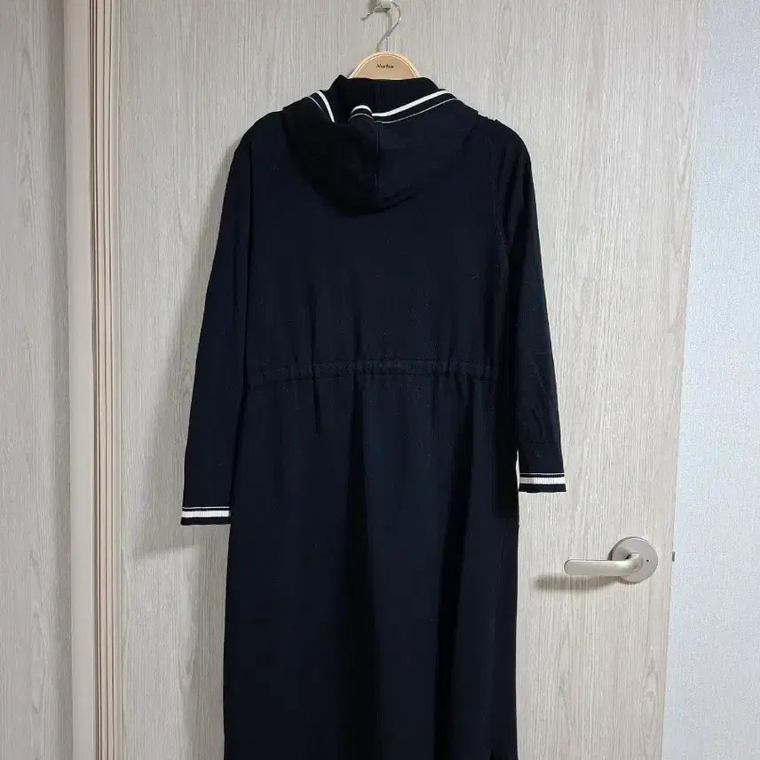 [BUNJANG] Hooded Long Knit Dress - Black / 후드 롱 니트 원피스 블랙