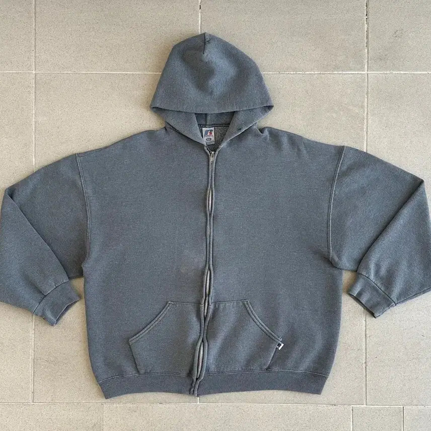 [BUNJANG] Russell Athletic Vintage Hoodie Dark Gray XL / 빈티지 러셀 후드집업 다크그레이 XL