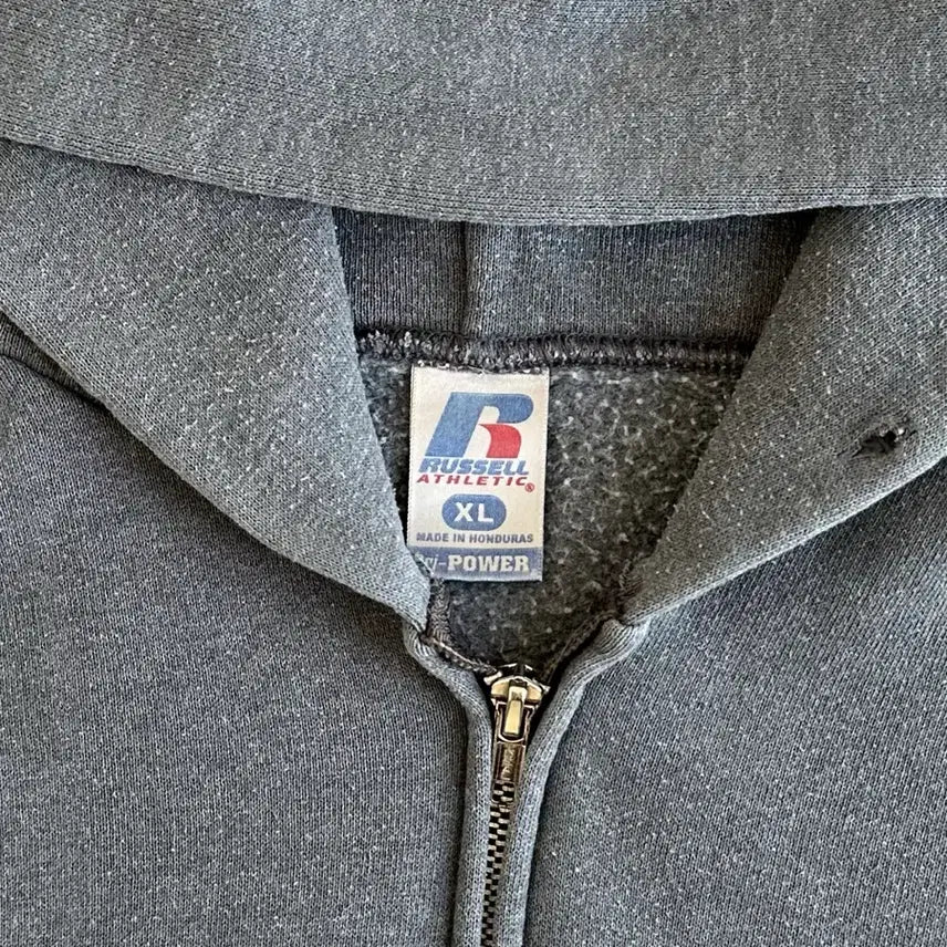 [BUNJANG] Russell Athletic Vintage Hoodie Dark Gray XL / 빈티지 러셀 후드집업 다크그레이 XL