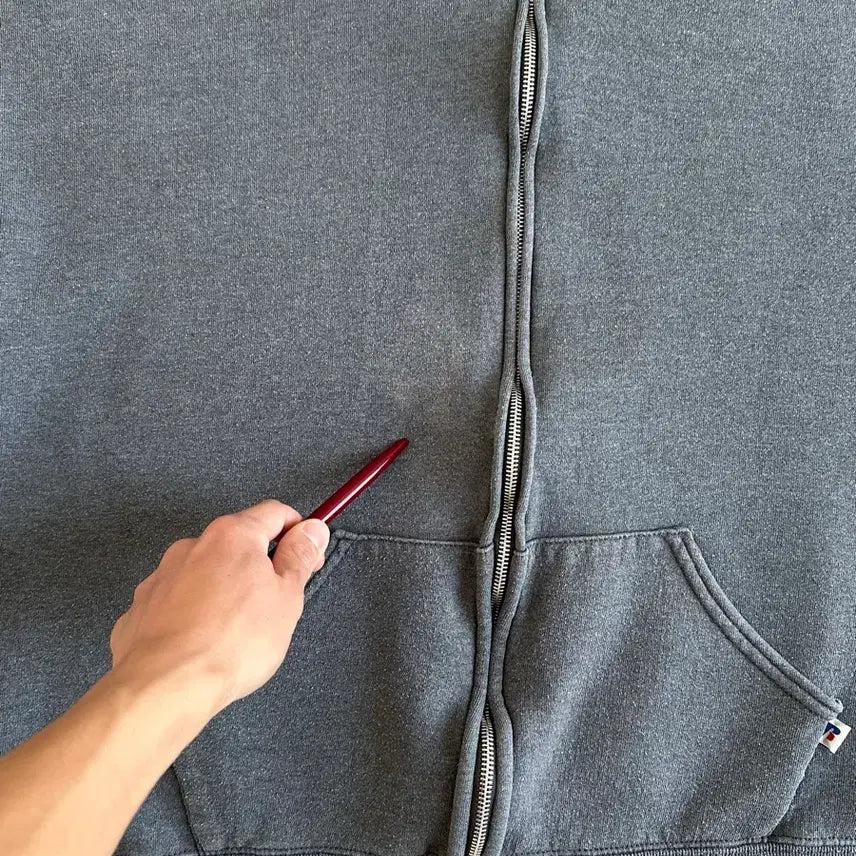 [BUNJANG] Russell Athletic Vintage Hoodie Dark Gray XL / 빈티지 러셀 후드집업 다크그레이 XL