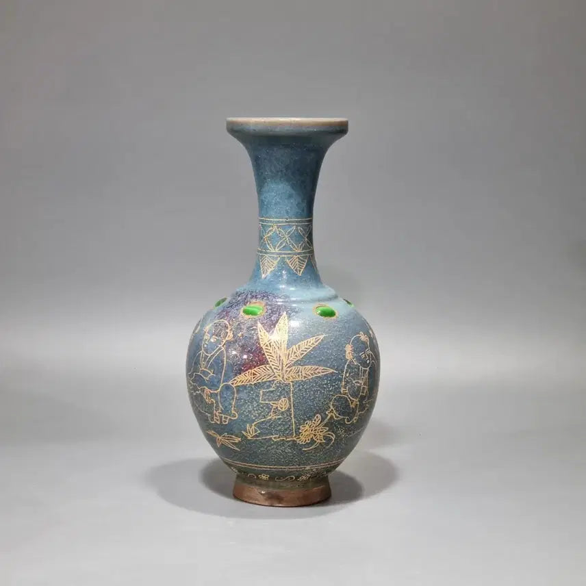 [BUNJANG] Song Gyun Yo Celadon Porcelain Vase / 송균요 묘금영희문장경병. 고30