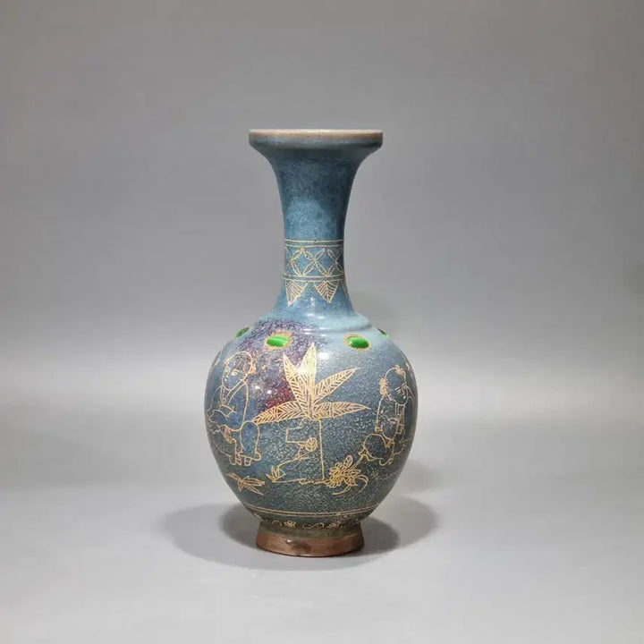 [BUNJANG] Song Gyun Yo Celadon Porcelain Vase / 송균요 묘금영희문장경병. 고30