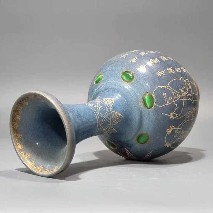 [BUNJANG] Song Gyun Yo Celadon Porcelain Vase / 송균요 묘금영희문장경병. 고30
