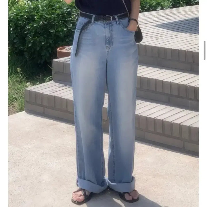 [BUNJANG] Ridenours Summer Wide Pants Light Blue Jeans / 리든어스 썸머 와이드 팬츠 연청바지