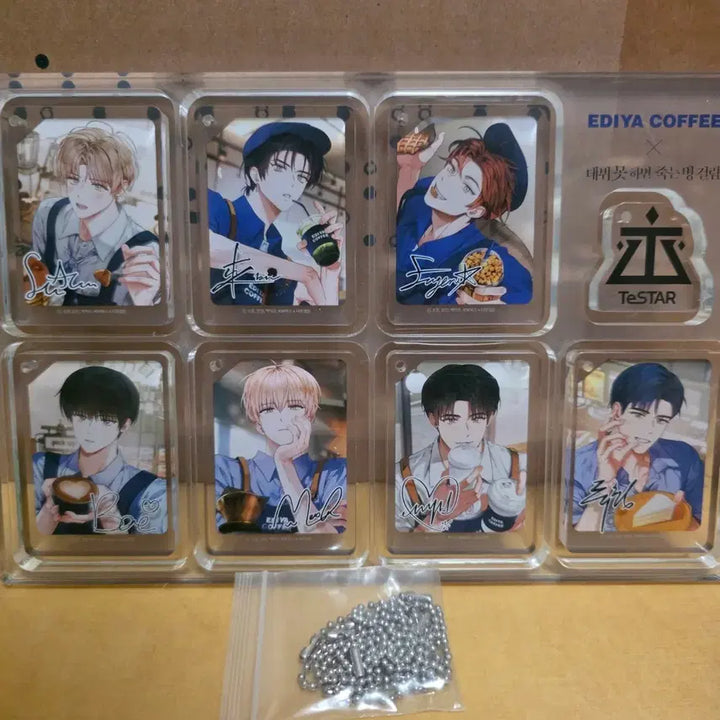 [BUNJANG] TESTAR Idiya Acrylic Block Keyring Set / 데못죽 테스타 이디야 아크릴 블록 키링 세트