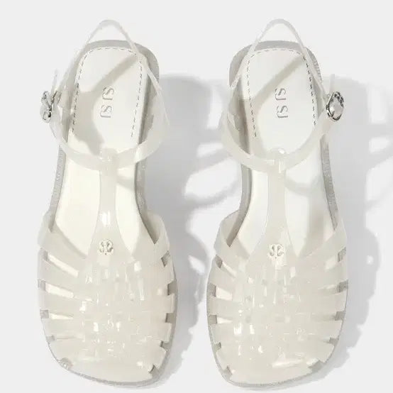 [BUNJANG] SJYP Jelly Sandals White Size 240-245 / SJYP 젤리 샌들 화이트 240 ~ 245