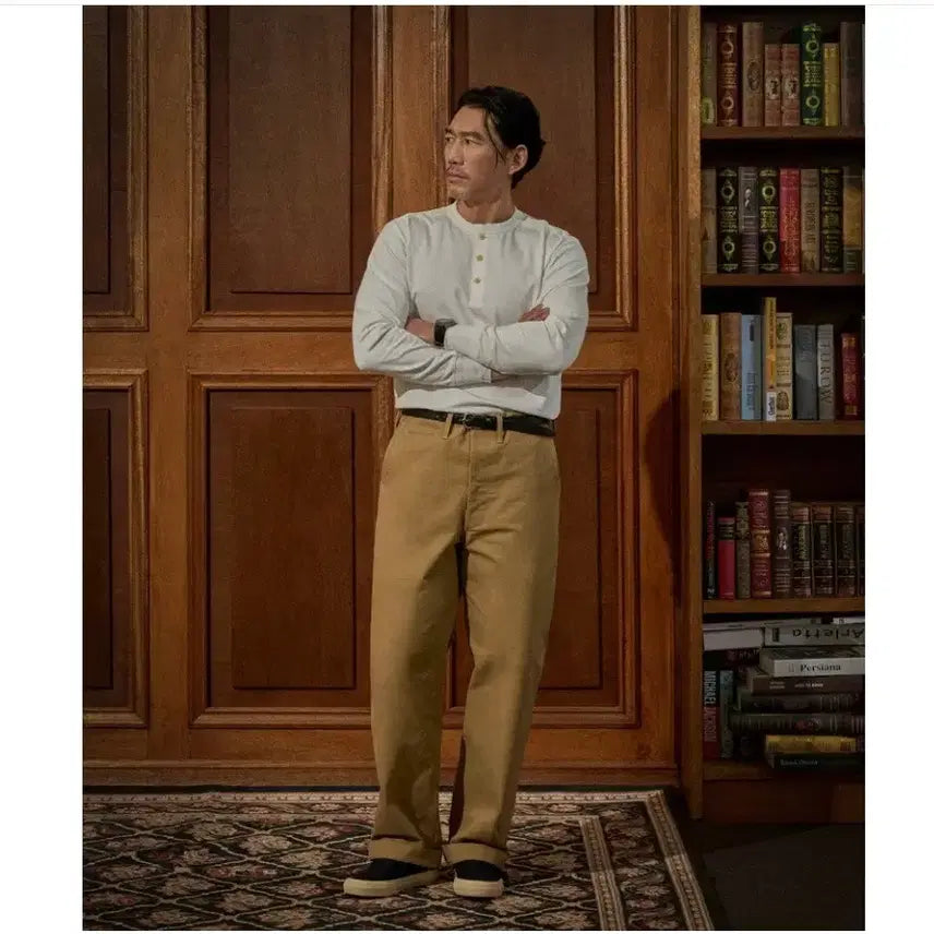[BUNJANG] Bronson Henry Neck Long Sleeve Shirt / 브론슨 헨리넥 긴팔