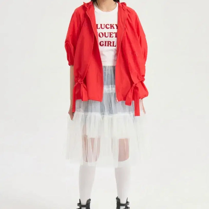 [BUNJANG] Lucky Chouette Lettering Point T-shirt / (새상품) 럭키슈에뜨 레터링포인트 티셔츠