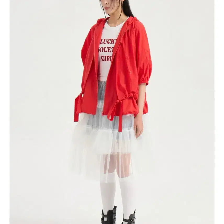 [BUNJANG] Lucky Chouette Lettering Point T-shirt / (새상품) 럭키슈에뜨 레터링포인트 티셔츠
