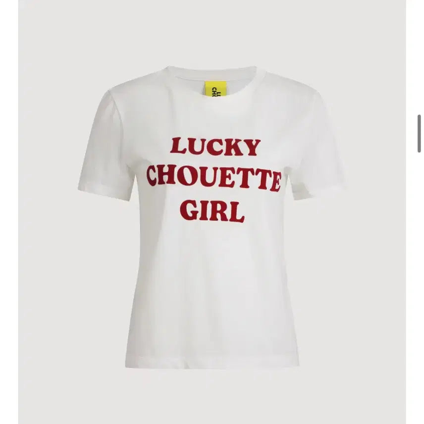 [BUNJANG] Lucky Chouette Lettering Point T-shirt / (새상품) 럭키슈에뜨 레터링포인트 티셔츠