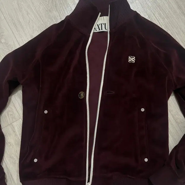 [BUNJANG] SATUR Roturn Velour Zip-up Burgundy (WS Size) / SATUR 세터 로턴 벨루어 집업 버건디 (WS사이즈)