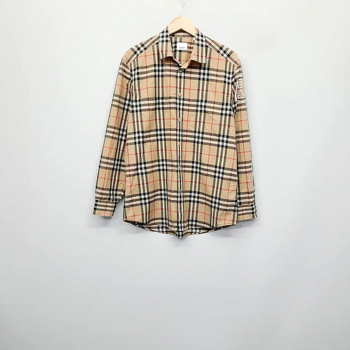 [BUNJANG] Burberry Nova Check Side Logo Shirt / [정품] 버버리 사이드 로고 레터링 노바 체크 셔츠 (L)