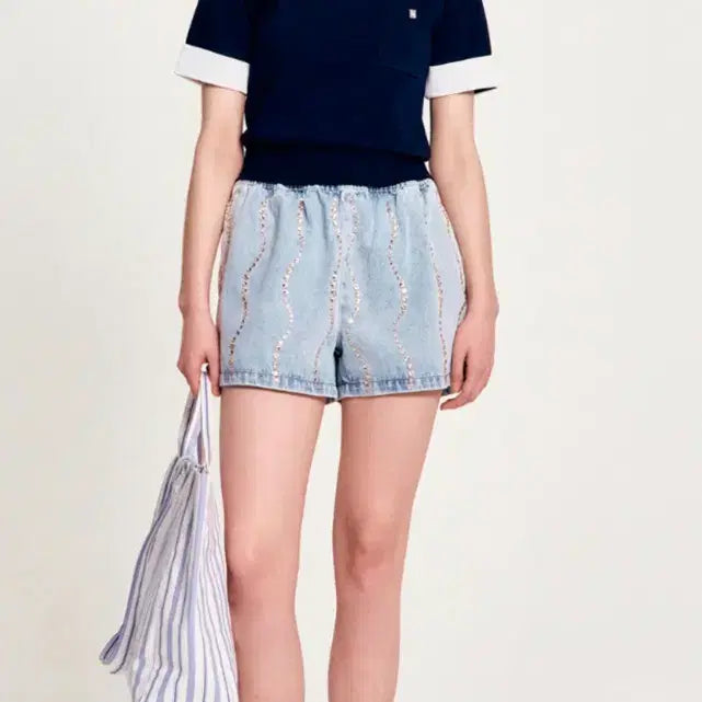 [SOLD OUT] 산드로 카라 로고 니트 탑 2종 sandro