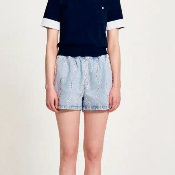 [SOLD OUT] 산드로 카라 로고 니트 탑 2종 sandro