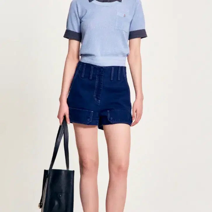 [SOLD OUT] 산드로 카라 로고 니트 탑 2종 sandro
