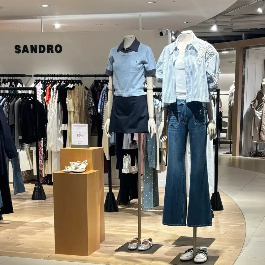 [SOLD OUT] 산드로 카라 로고 니트 탑 2종 sandro