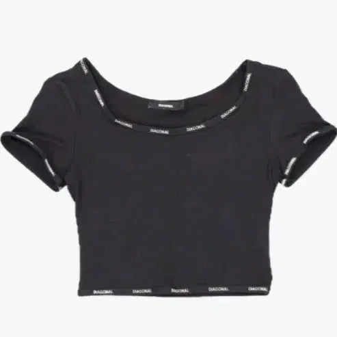 [BUNJANG] Diagonal Logo Slim T-shirt / 다이애그널 로고 슬림티 화이트/블랙
