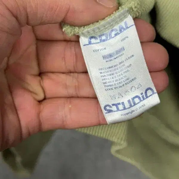 [BUNJANG] Compagno Printed Light Green Hoodie L / 꼼파뇨 프린팅 라이트 그린 후드티 L