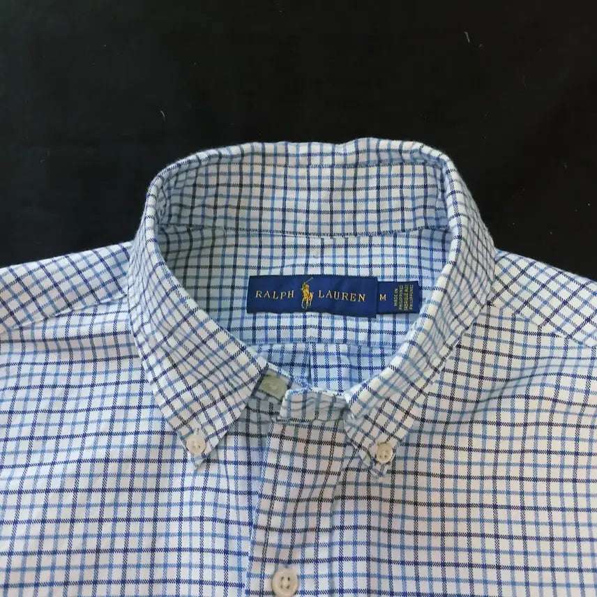 [SOLD OUT] 신형 로고 폴로 랄프로렌 체크무늬 옥스포드 셔츠 (상태 굿)
