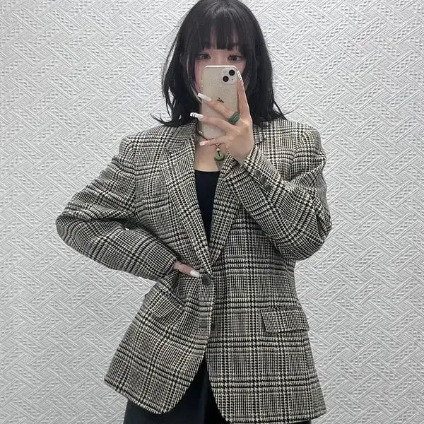 [BUNJANG] Courrèges Homme Vintage Houndstooth Blazer Jacket / 꾸레쥬 옴므 빈티지 모던 시크 하운드 체크 블레이저 자켓 3 C10795
