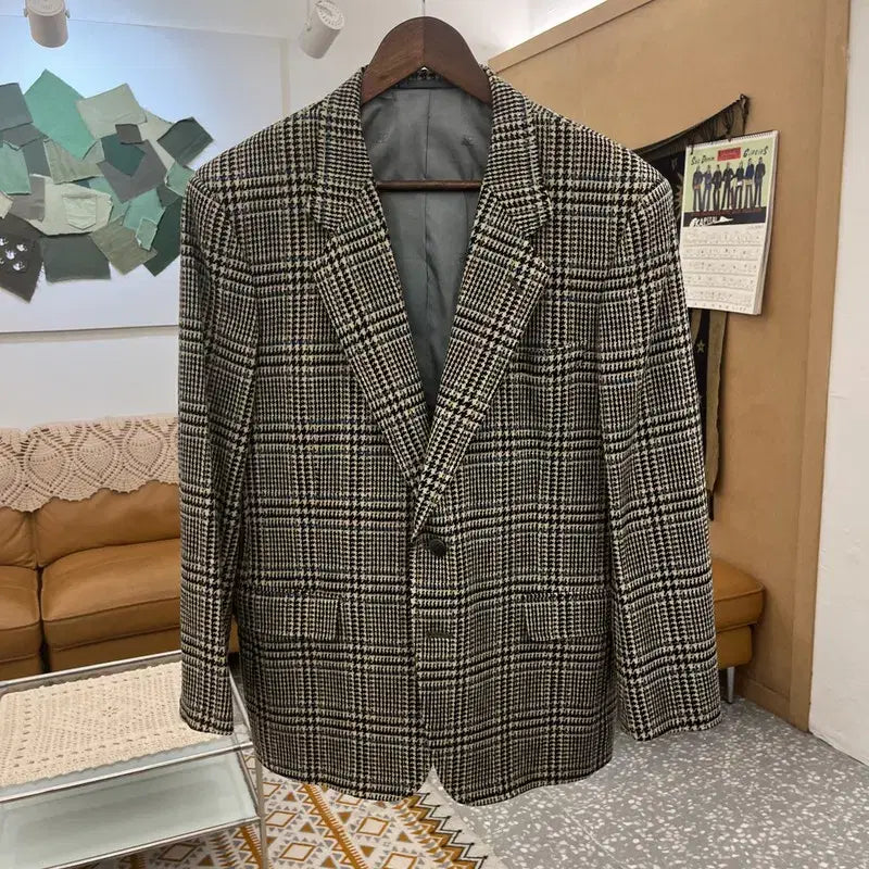 [BUNJANG] Courrèges Homme Vintage Houndstooth Blazer Jacket / 꾸레쥬 옴므 빈티지 모던 시크 하운드 체크 블레이저 자켓 3 C10795