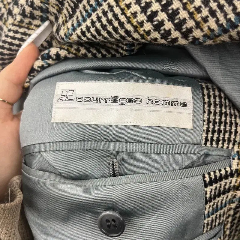 [BUNJANG] Courrèges Homme Vintage Houndstooth Blazer Jacket / 꾸레쥬 옴므 빈티지 모던 시크 하운드 체크 블레이저 자켓 3 C10795
