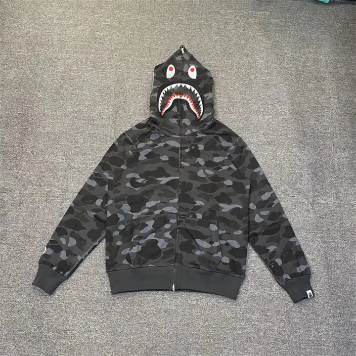 [SOLD OUT] 베이프 샤크 블랙 카모 후드(정품인증가능)
