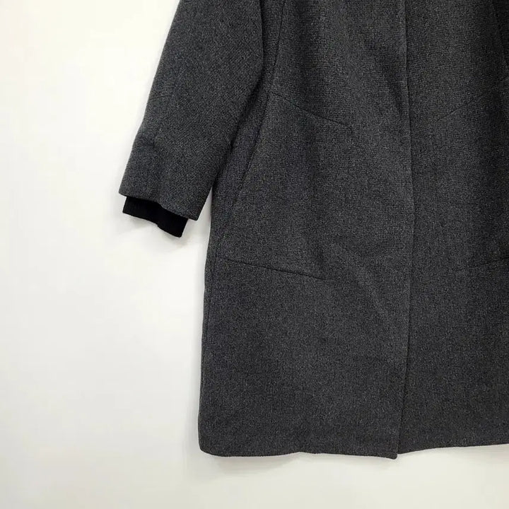 [SOLD OUT] 데무 폭스퍼 넥 카라 그레이 모직 코트/M/앨리스/925
