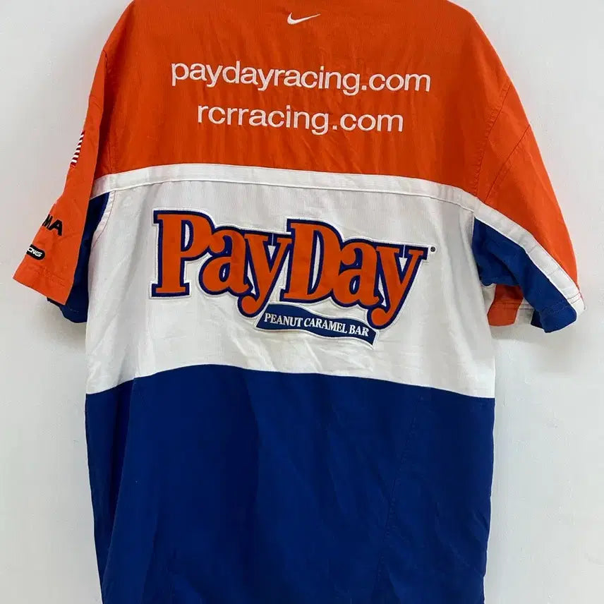 [BUNJANG] Nike Nascar Payday Racing Half-Zip Short Sleeve Shirt / 나이키 올드스쿨 나스카 페이데이 레이싱 반팔 셔츠 하프집업