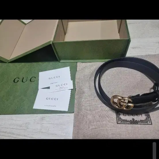 [SOLD OUT] 구찌 GG마몽 벨트 블랙 풀세트  (새상품) 2센치