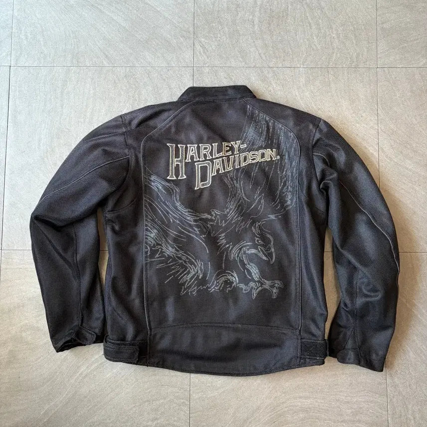 [BUNJANG] Harley-Davidson Black Mesh Racing Jacket / 할리데이비슨 정품 블랙 메쉬 레이싱 자켓
