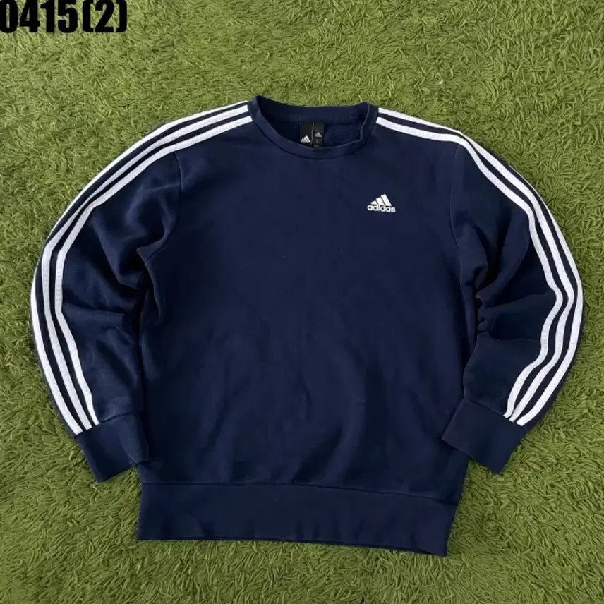 [BUNJANG] Adidas Navy Three Stripes Sweatshirt / 아디다스 삼선 네이비 맨투맨 티셔츠