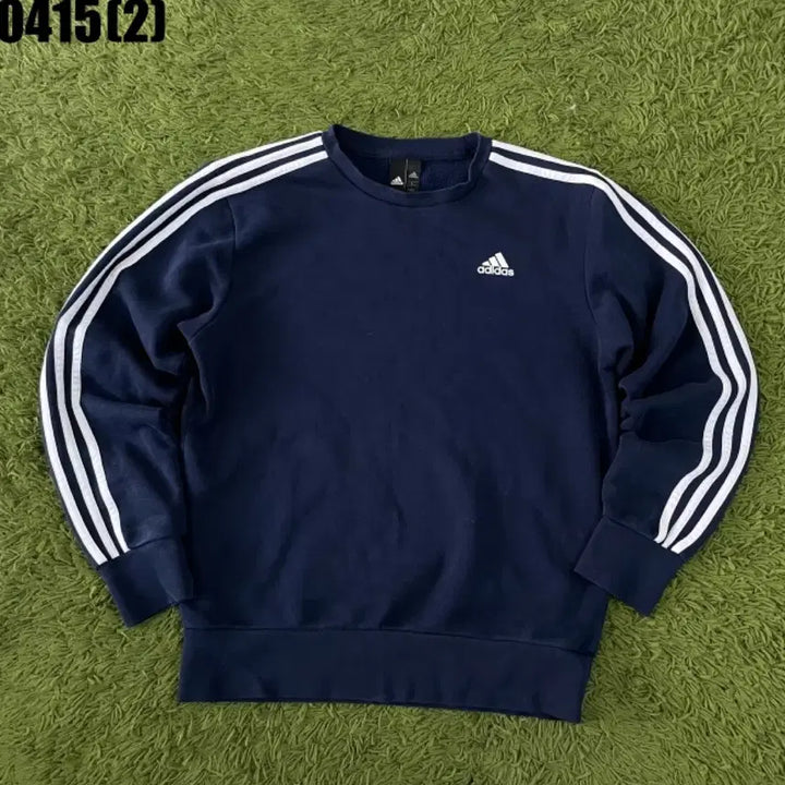 [BUNJANG] Adidas Navy Three Stripes Sweatshirt / 아디다스 삼선 네이비 맨투맨 티셔츠