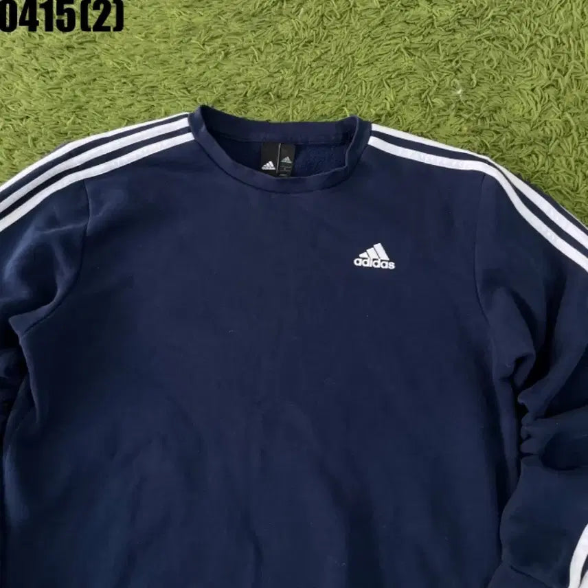 [BUNJANG] Adidas Navy Three Stripes Sweatshirt / 아디다스 삼선 네이비 맨투맨 티셔츠