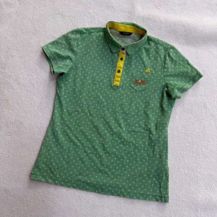 [BUNJANG] Greenjoy Dot Pattern Collar Short Sleeve T-shirt / 100 그린조이 도트패턴 카라 반팔티 0413T