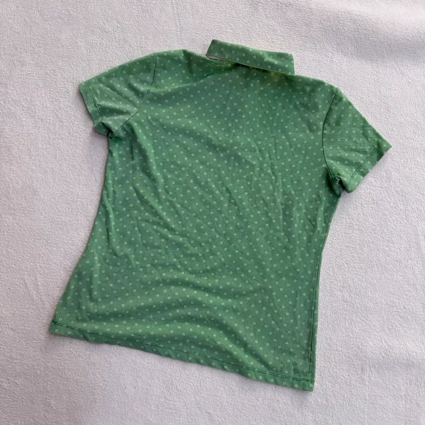 [BUNJANG] Greenjoy Dot Pattern Collar Short Sleeve T-shirt / 100 그린조이 도트패턴 카라 반팔티 0413T