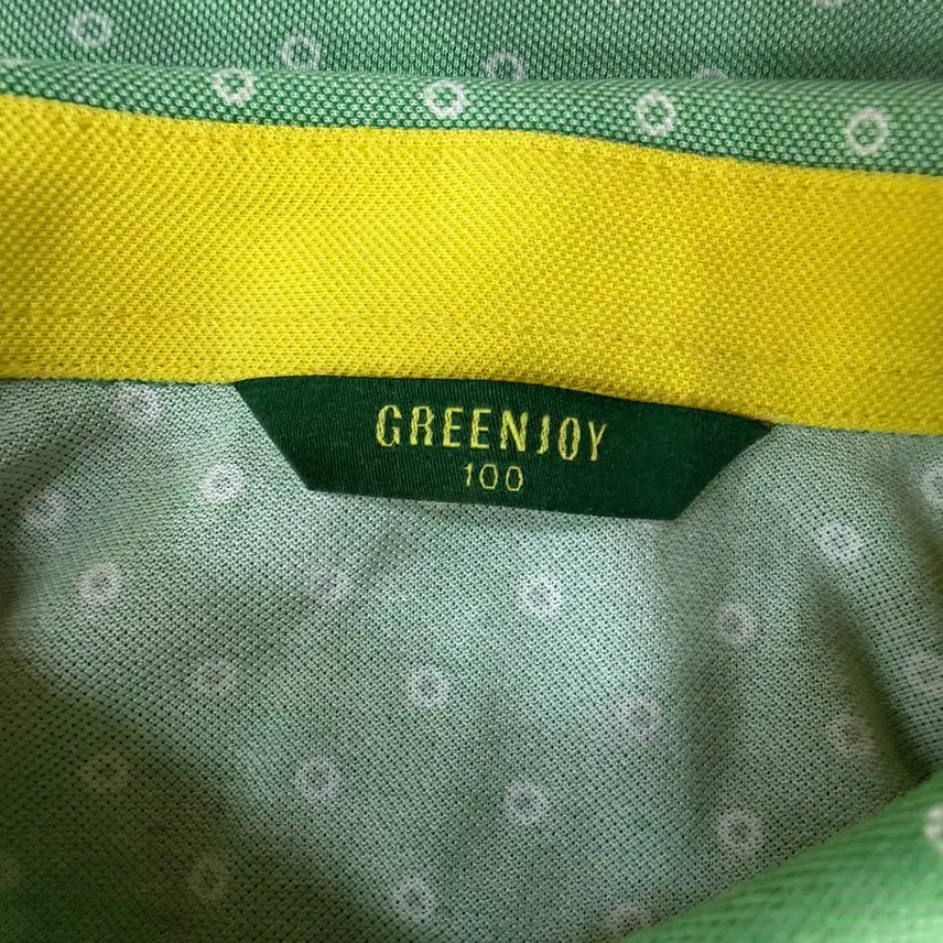 [BUNJANG] Greenjoy Dot Pattern Collar Short Sleeve T-shirt / 100 그린조이 도트패턴 카라 반팔티 0413T