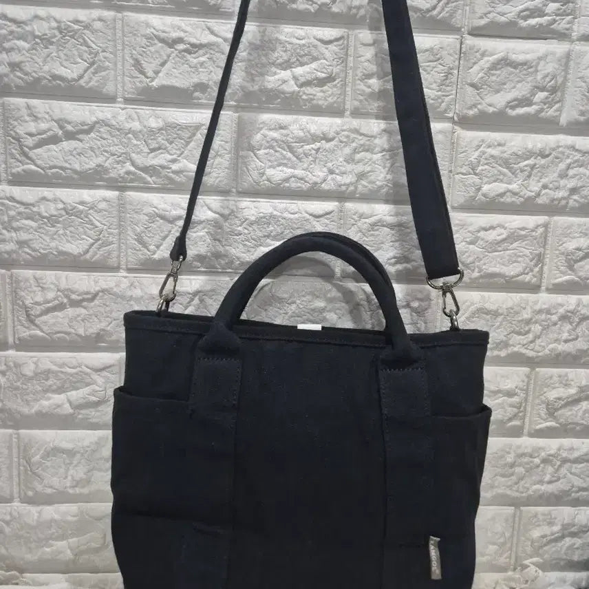 [BUNJANG] Kangol Black Canvas Tote &amp; Shoulder Bag / 캉골 블랙 캔버스 토트백 겸 숄더백