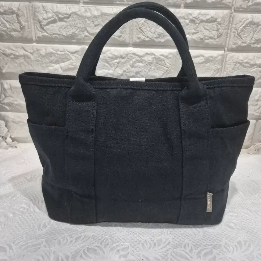 [BUNJANG] Kangol Black Canvas Tote &amp; Shoulder Bag / 캉골 블랙 캔버스 토트백 겸 숄더백