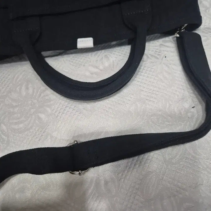 [BUNJANG] Kangol Black Canvas Tote &amp; Shoulder Bag / 캉골 블랙 캔버스 토트백 겸 숄더백