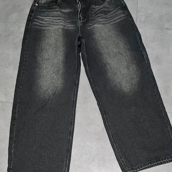 [BUNJANG] Unaller Code Denim Pants Black Wide Washing Jeans L / 어널러코드 데님 팬츠 블랙 와이드 워싱진 L