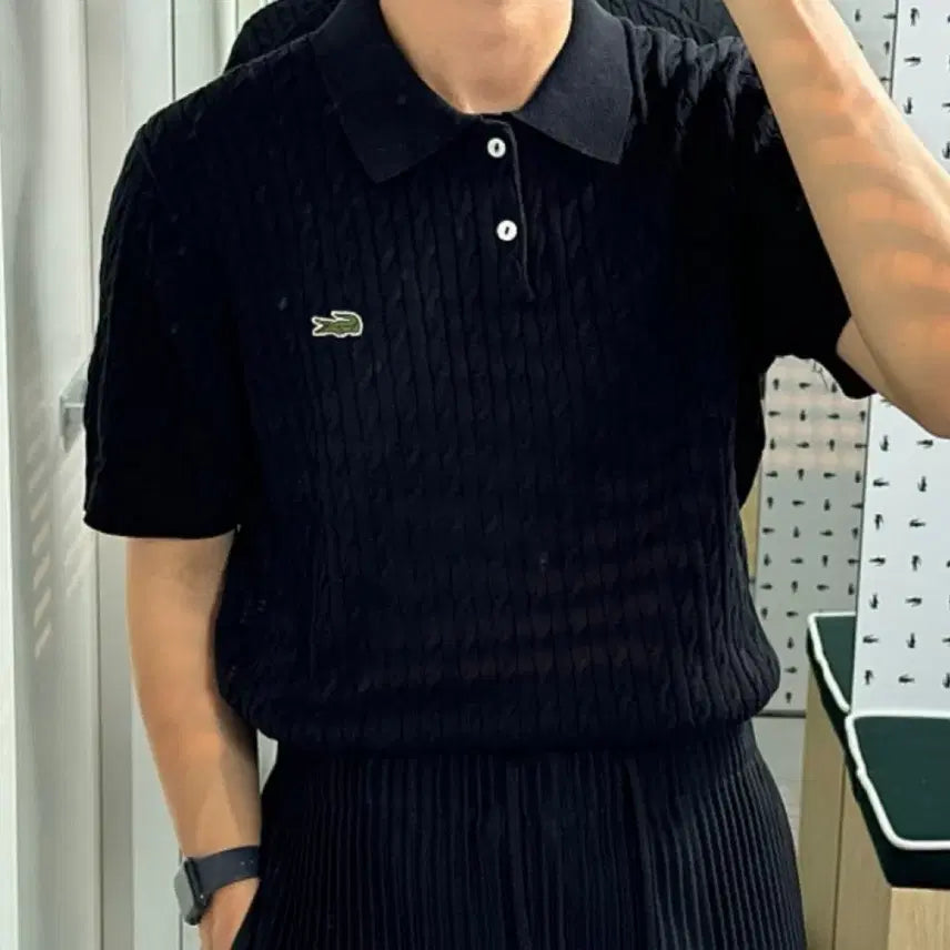 [SOLD OUT] (105-110) Lacoste 라코스테 케이블 폴로 네이비