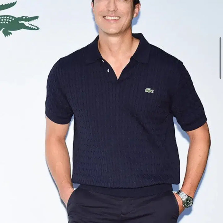 [SOLD OUT] (105-110) Lacoste 라코스테 케이블 폴로 네이비