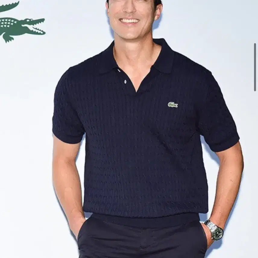 [SOLD OUT] (105-110) Lacoste 라코스테 케이블 폴로 네이비